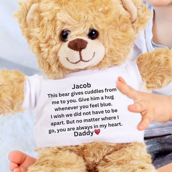 Custom Teddy Bear Going Away Gift Farewell Gift Child Goodbye Gift Moving Away Gift Miss You Gift Military Deployment Parent Travel for Work