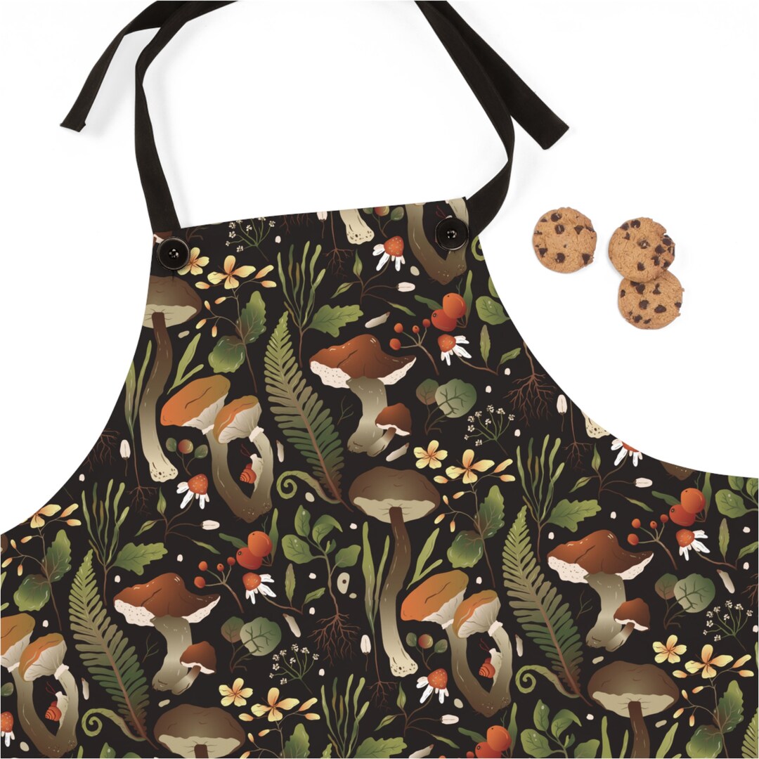 Mushroom Apron, Cottagecore Apron, Cooking Apron, Cute Apron, Chef