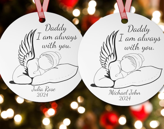 Miscarriage Gift for Dad, Miscarriage Ornament With Angel Wings