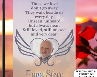 Personalized Memorial Garden Flag with Photo, Custom Remembrance Yard Flag, In Loving Memory Keepsake