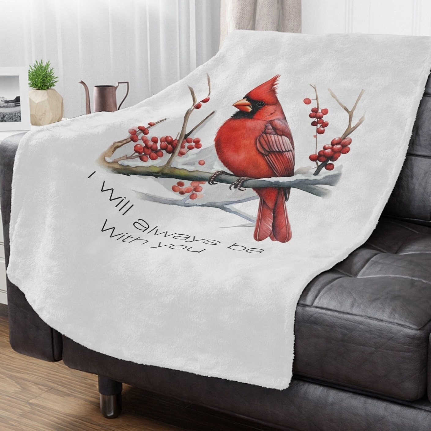 Red cardinal throw blanket new arrivals