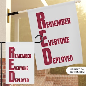 RED Friday Garden Flag Remember Everyone Deployed Military Support Banner Deployment Gift for Military Family Dad Mom Remember RED Yard Sign