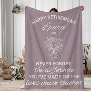 Personalized Retirement Blanket Gift, Custom Retirement Gift For Boss Coworker, Officially Retired Gift For Her Mom Teacher Retirement Nurse