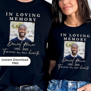 Personalized Memorial PNG, Editable Memorial Shirt PNG, Custom In Loving Memory PNG Tribute Sublimation, Sympathy Gift for Loss Keepsake