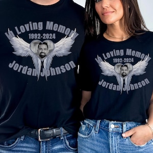 Personalized In Loving Memory Memorial T-Shirt, Celebration of Life Party Shirts, Photo Memorial Outing Shirt, Custom for Group Family Event