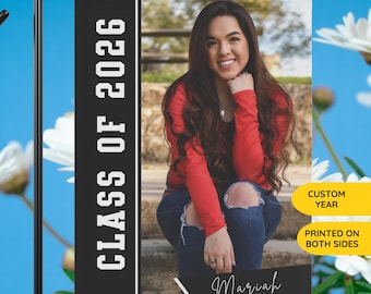 Custom Graduation Flag, Graduate Yard Sign, Class of 2026 Grad Flag, Personalized High School College Yard Flag, Senior Photo Grad Party