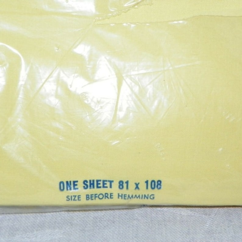 Vtg Pacific Yellow White Striped Full Flat Sheet 81 X 108 New Old Stock