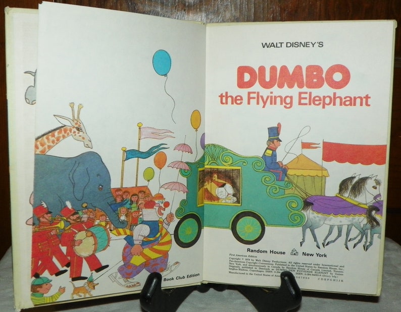 Walt Disney's Dumbo The Flying Elephant Book Club Edition