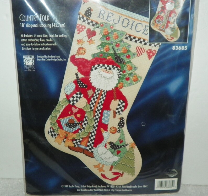Bucilla Holiday Counted Cross Stitch Stocking Kit Country Etsy