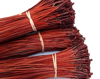 Dark Orange / Rust Glycerin Treated North Carolina Long Leaf Dyed Pine Needles for Coiling, Weaving, Hand Made Baskets & Gourds