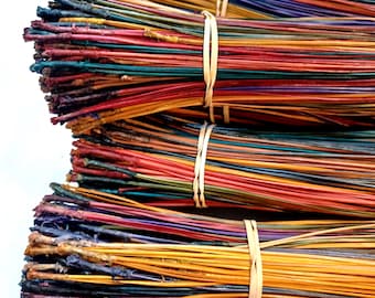 Mixed Multi-Color Glycerin Treated North Carolina Long Leaf Dyed Pine Needles for Coiling, Weaving, Hand Made Baskets & Gourds