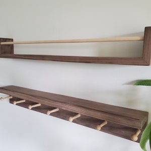 Nursery Set, Walnut Bookshelf and Shelf Combination Set, Nursery Room Decor, Hardwood Joinery, Custom Sizing Available, Montessori