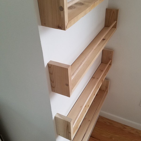 Nursery Bookshelf Natural Cedar (Custom Sizing Available) Small Space Shelf, Joinery