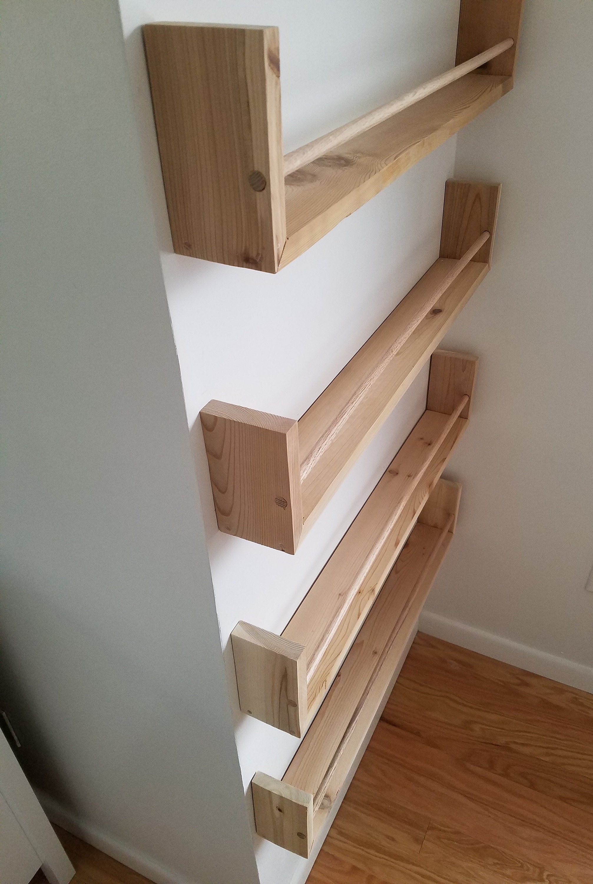 Nursery Bookshelf Natural Cedar (Custom Sizing Available) Small Space Shelf, Joinery