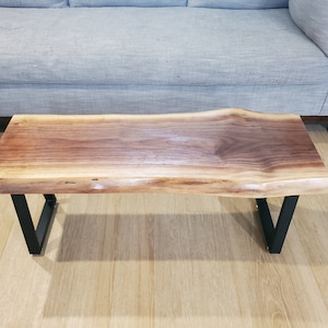Walnut Table/Bench, Indoor/Outdoor, Patio Seating, Deck Decor,
