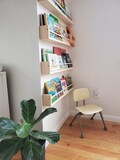 Nursery Bookshelf, "Waterfall" Corner Joint, Nursery Decor, Natural Pine (Classic Design) Custom Sizing Available, Modern, Joinery