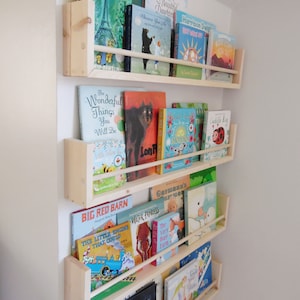 Nursery Bookshelf Natural Pine (Custom Sizing Available) Small Space Shelf, Joinery