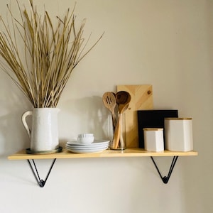 Farmhouse Shelf, Pine Shelf, Prism Bracket, Kitchen Shelf, Living Room Shelf