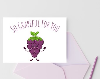 Printable Thank You Card, Thank You Note, Funny Thank You Card, Purple Thank You Card, Blank Inside, Printable Envelope