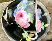 Pretty in Pink-Rare Hand Painted Double Royal Warrant Paragon Pedestal Teacup and Saucer