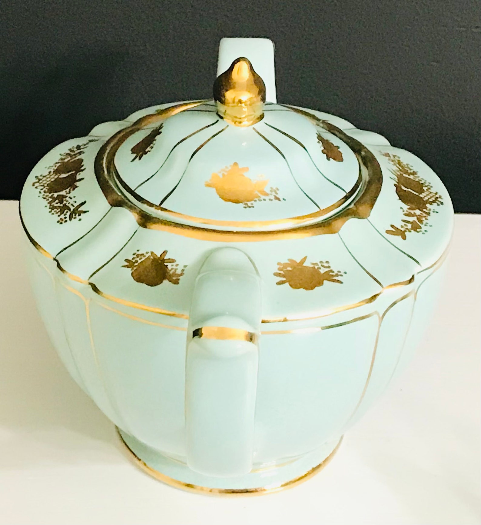 Pretty in Pinkrare Sadler Blue and Gold Teapot Creamer and Etsy