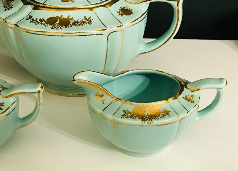 Pretty in Pinkrare Sadler Blue and Gold Teapot Creamer and Etsy