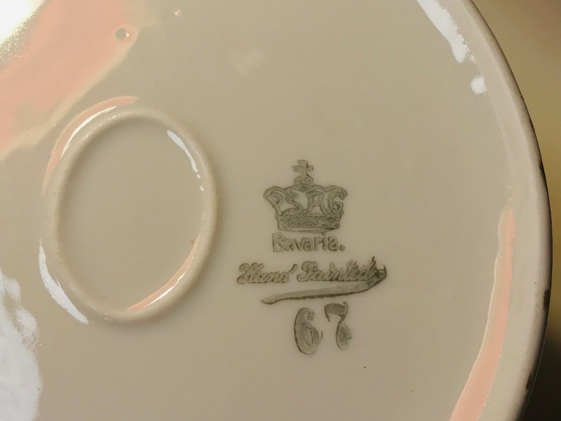 Pretty Pink Addiction-Vintage PSAG Bavaria Hand Painted Artist Signed Sugar Bowl or Honey Pot