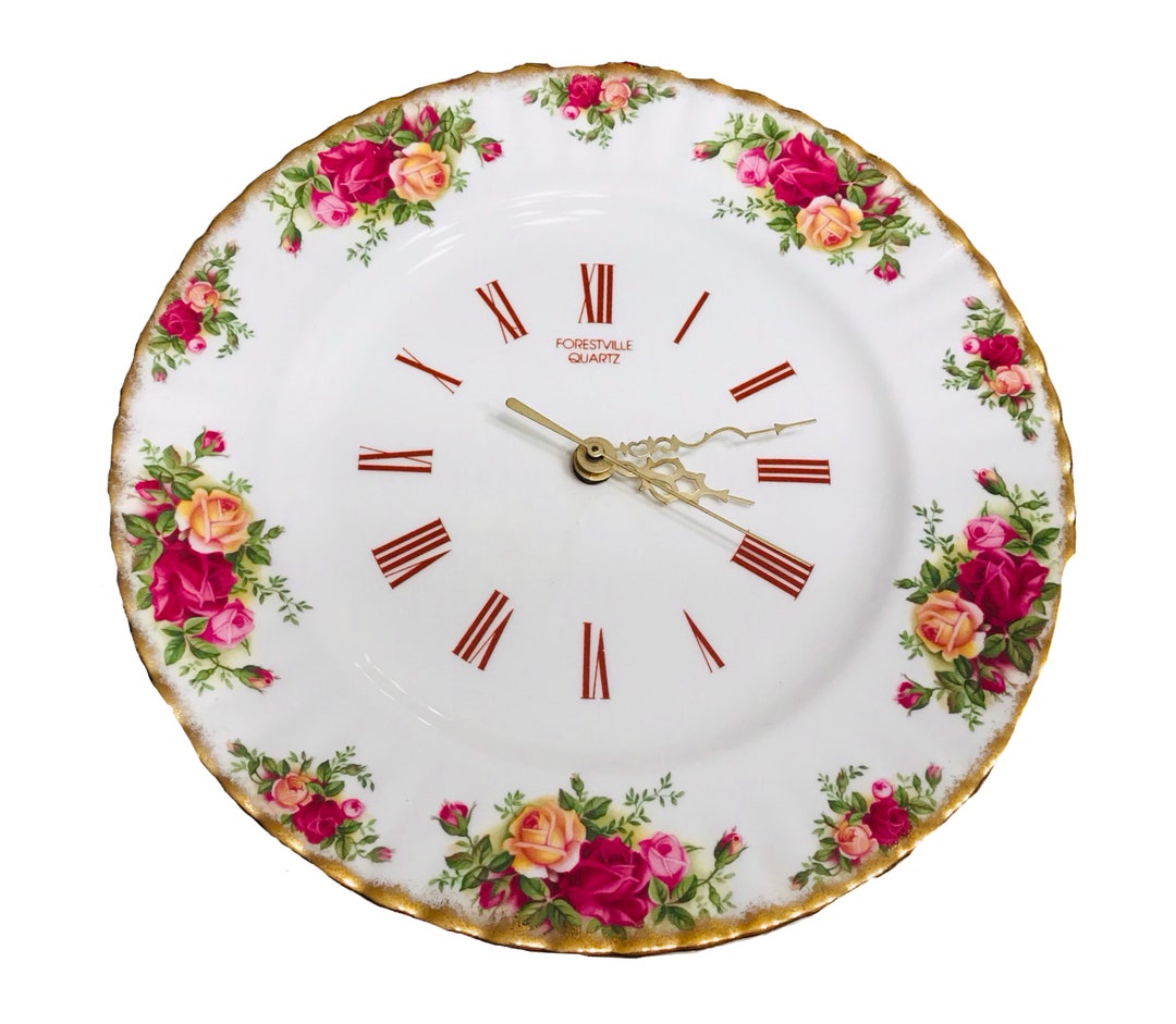 Royal Albert Vintage Old Country Roses Wall Clock Forestville Etsy