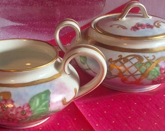Pretty Pink Addiction-Limoges Creamer and Lidded Sugar Bowl
