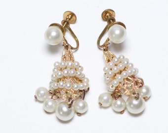 Vintage 50s/60s Pearl Chandelier Earrings