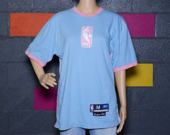 Rare Pastel Blue Pink NBA Exclusive Edition Shirt by Reebok | Medium | 17