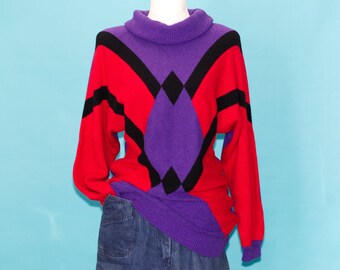 Vintage 1980s Cowl Neck Sweater | Medium