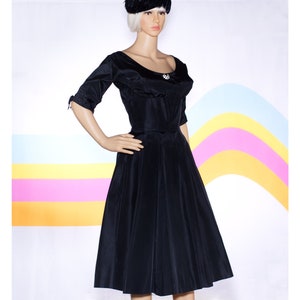 Vintage 1950s Black Suzy Perette Dress Small image 1