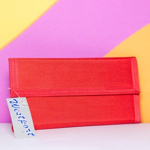 Vintage 1980s New Old Stock Red Nylon Wallet