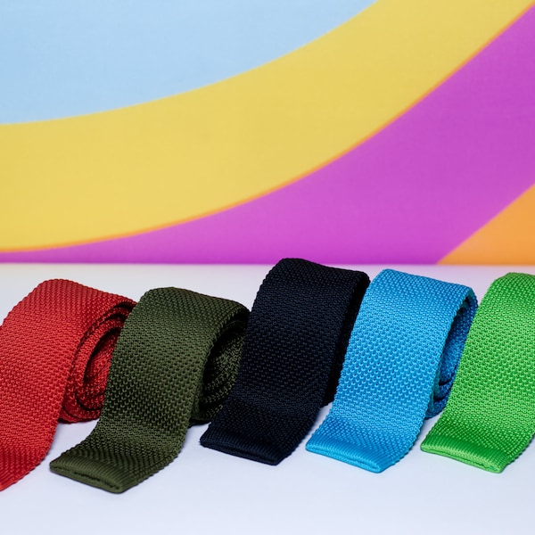 Retro Knit Skinny Ties