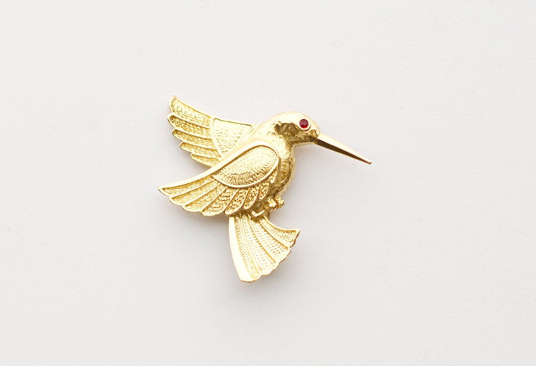Vintage Hummingbird Brooch Pin Etsy