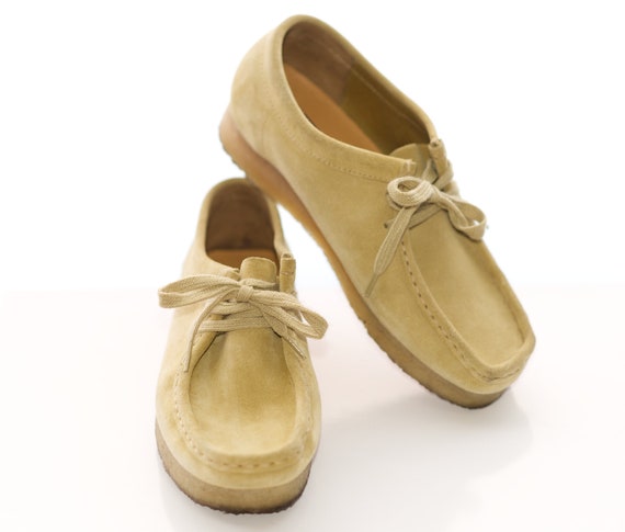Vintage Clarks Wallabee Shoes | Tan Suede Size 8
