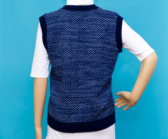 Vintage 1980s Blue Sweater Vest | Medium - image 2