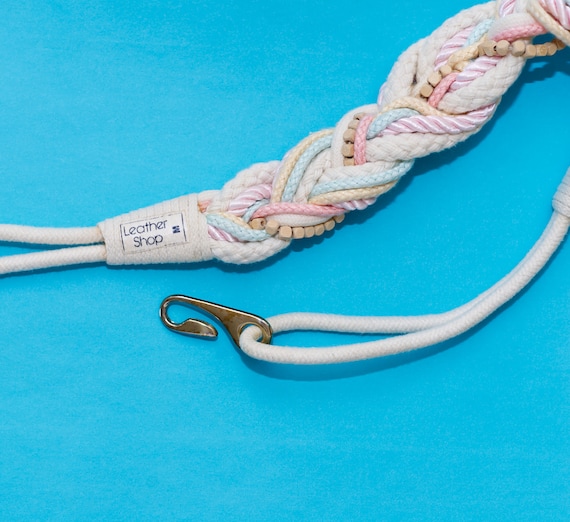 Vintage 1980s Pastel Braided Belt | Large - image 4