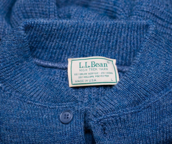 Vintage 1980s L.L. Bean Blue Henley Sweater | Med… - image 5