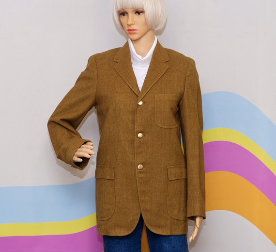 Vintage 1960s Brown 3 Button Suit Blazer | Small … - image 1