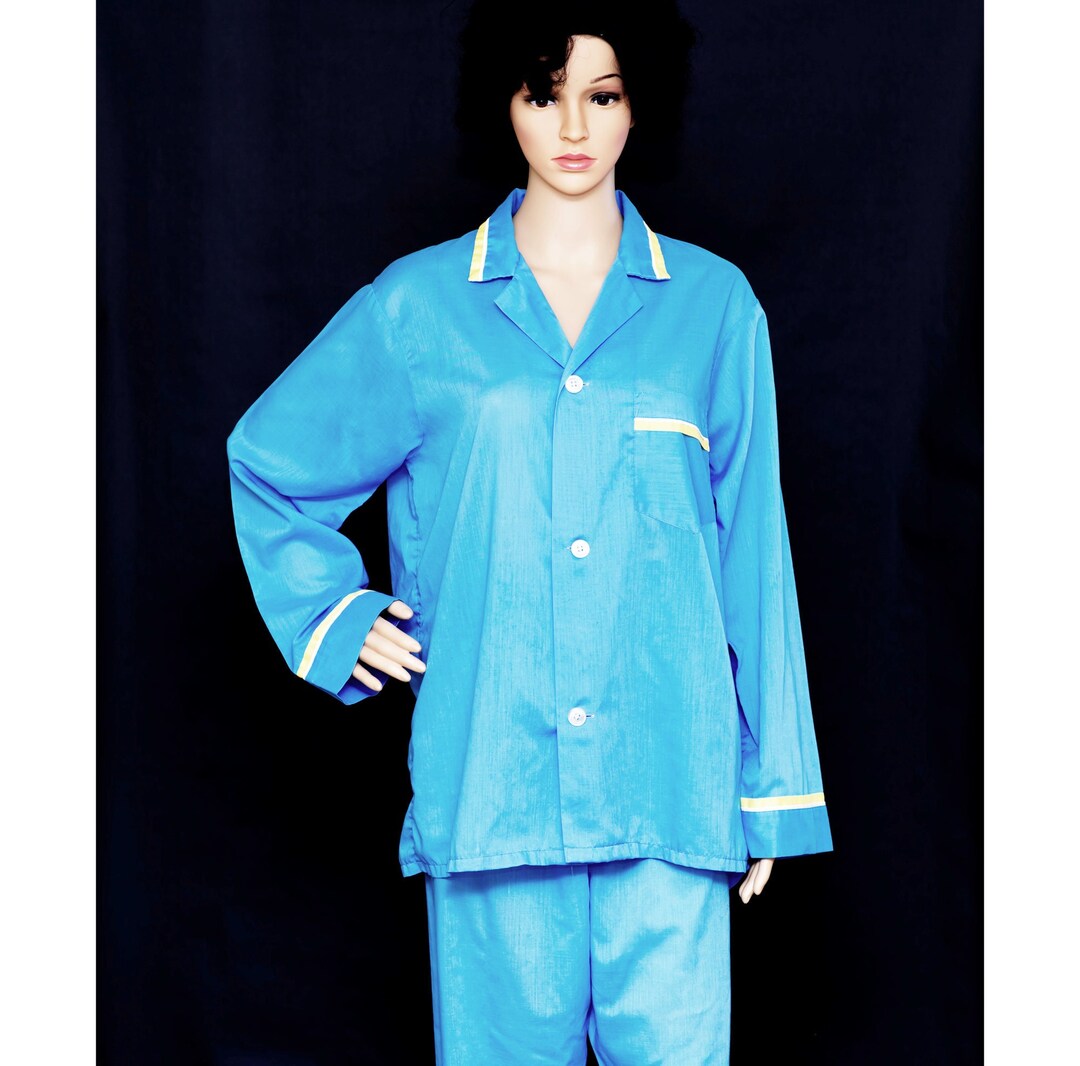 Vintage 1960s Light Blue Pajamas Set Medium / Large 6 Etsy