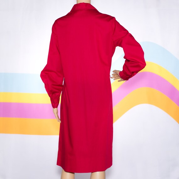Vintage 1970s Red Button-Up Shirt Dress | Medium … - image 4