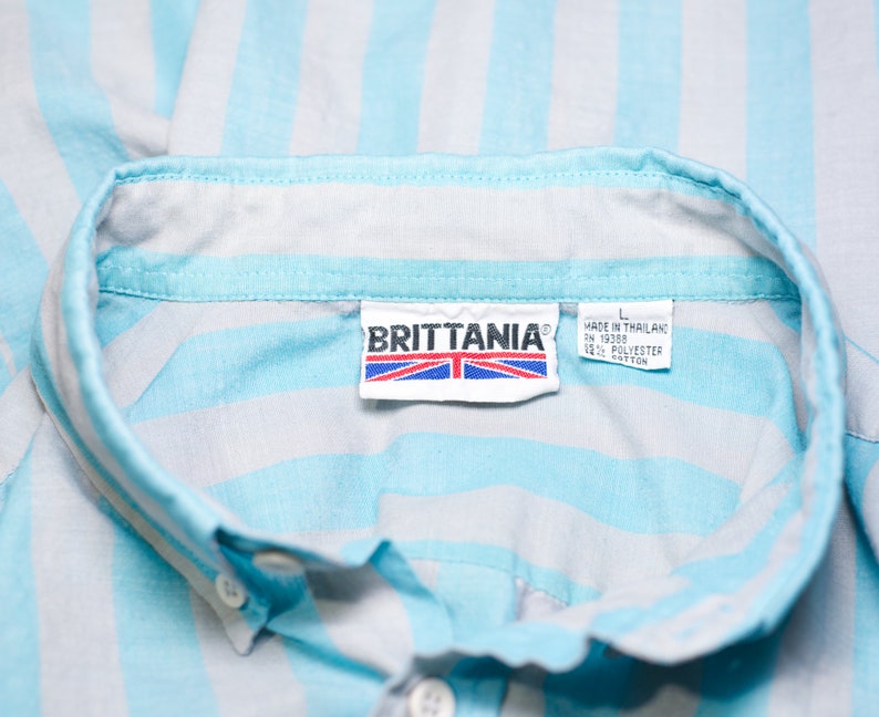 Vintage 1980s Men's Brittania Short Sleeved Button-Up Large i-14 image 4