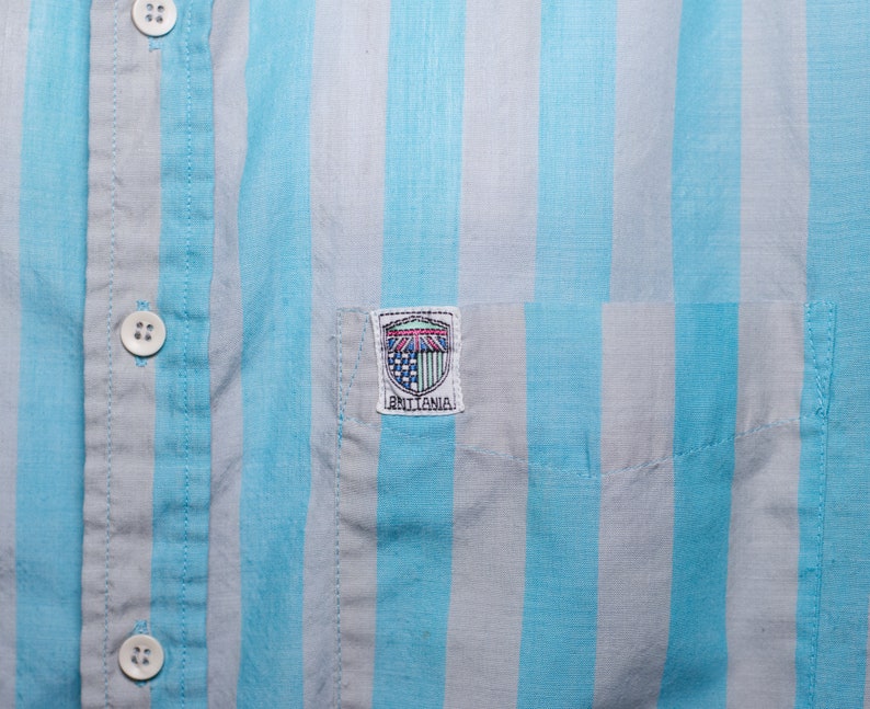 Vintage 1980s Men's Brittania Short Sleeved Button-Up Large i-14 image 2