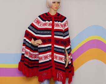 Vintage 1960s Sweater Cape Poncho