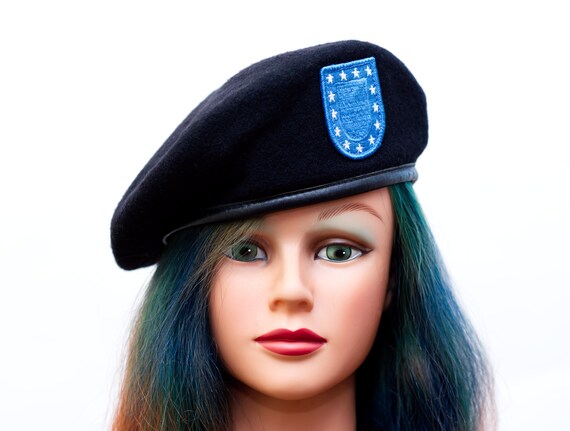 black beret blue patch