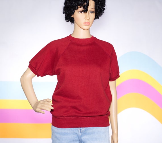 Vintage 70s/80s Short Sleeved Sweatshirt | Small/… - image 1