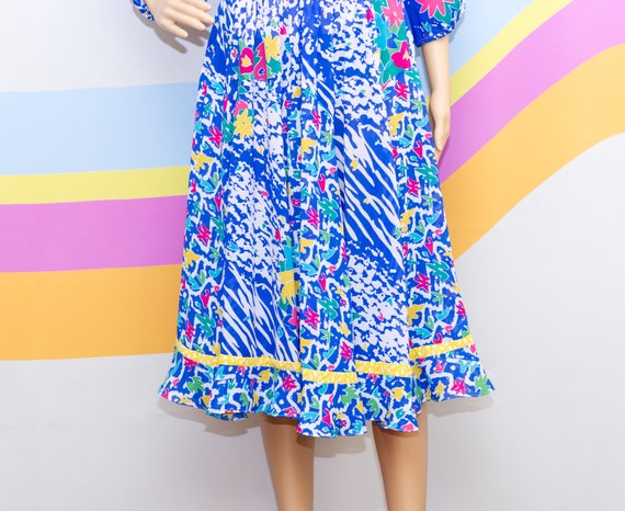 Vintage 1980s Colorful Assorti Dress | Small | 5 - image 4