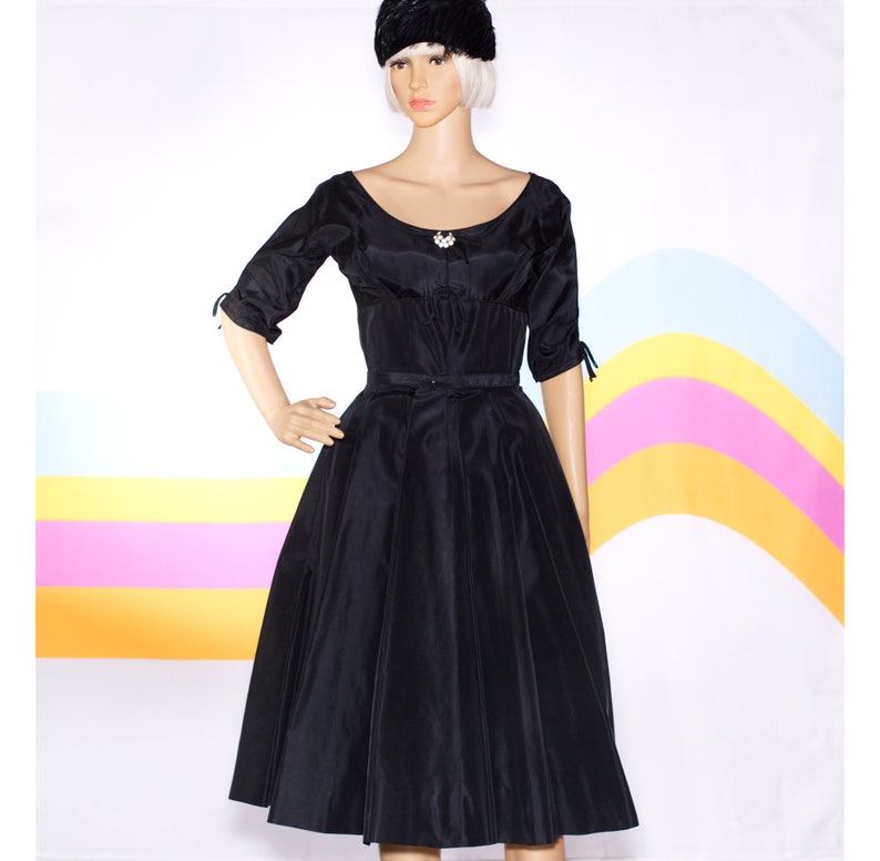 Vintage 1950s Black Suzy Perette Dress Small image 2